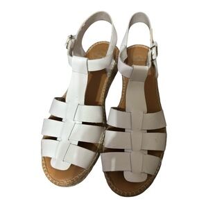 Toni Pons Emma White Leather Espadrille Sandals EU 41 US 10